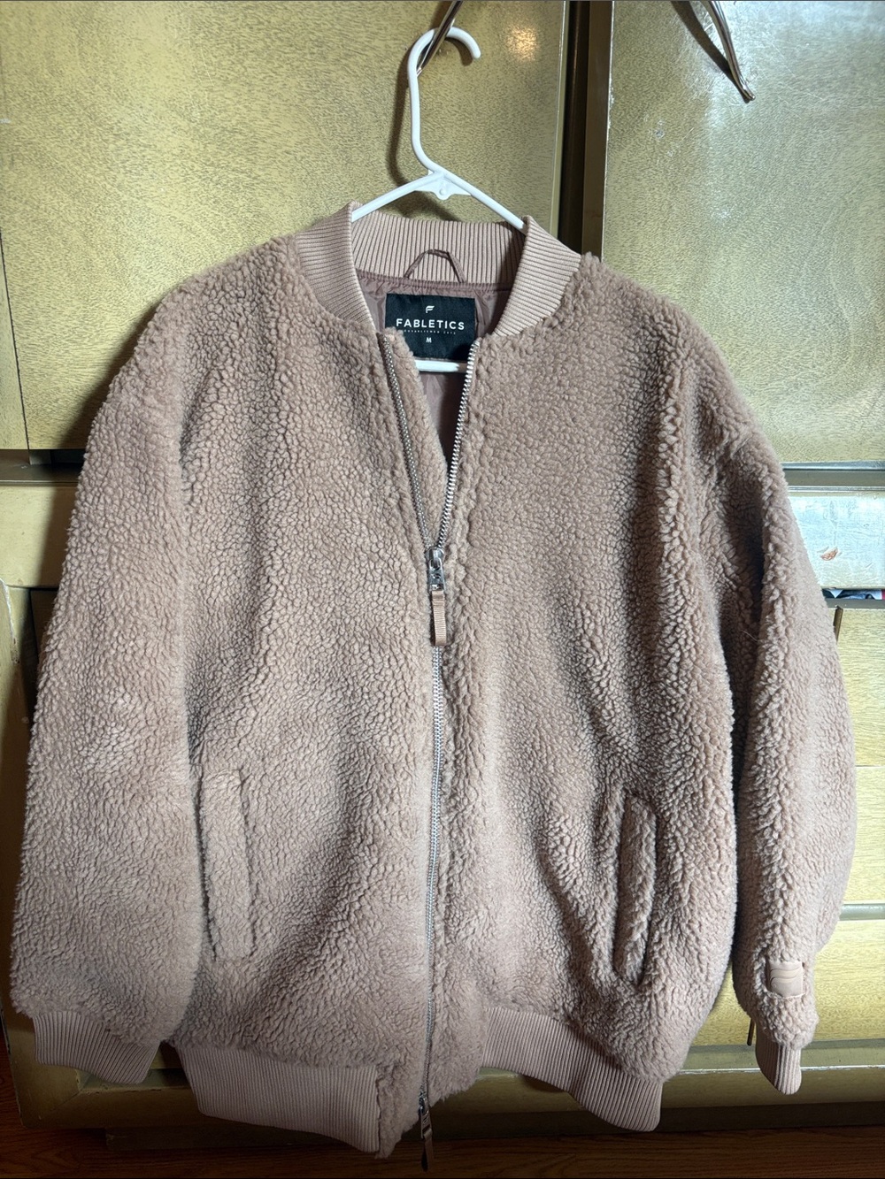 Fabletics Men's Sherpa Bomber Jacket - Taupe